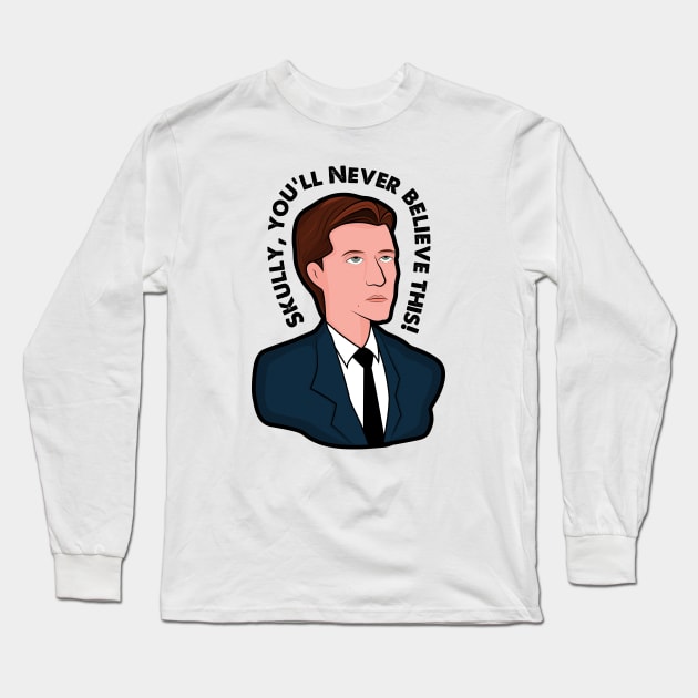 Fox Mulder Long Sleeve T-Shirt by mynameissavage